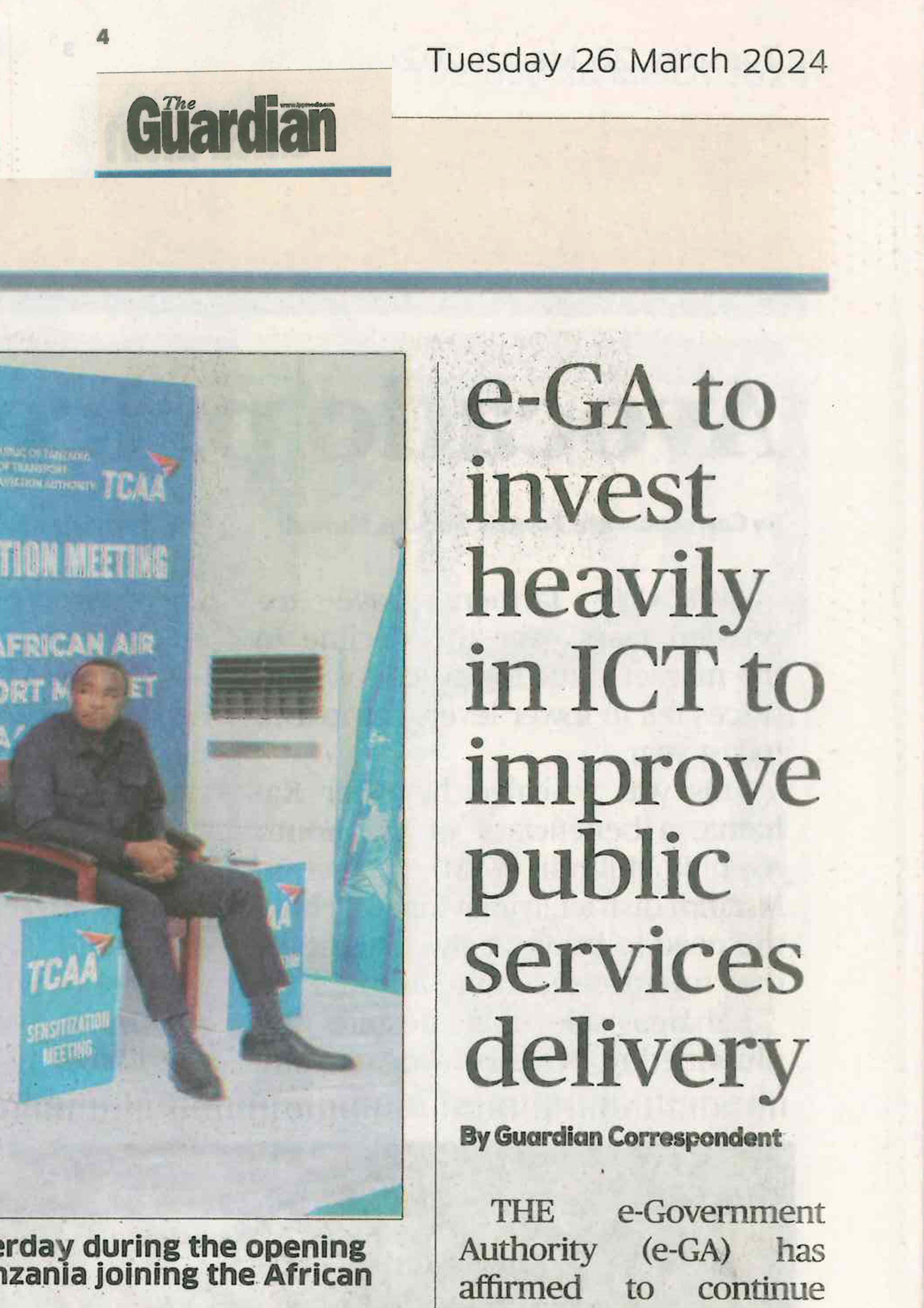 e-GA to invest heavily in ICT to improve public services delivery